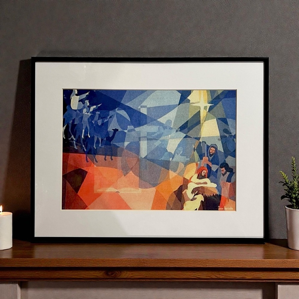 Glenn Bautista The‎ Event 1965 Nativity Scene Art Print Framed